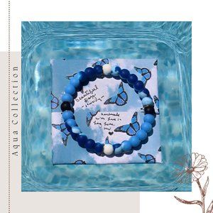 Blue Silicone Beaded Bracelet - Beautiful Day Jewelry